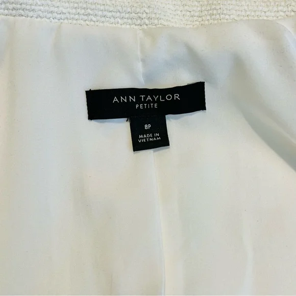 Ann Taylor The Newbury Blazer Jacket Women Sz 8 Petite Cream Neutral Classy NWOT - Picture 6 of 13